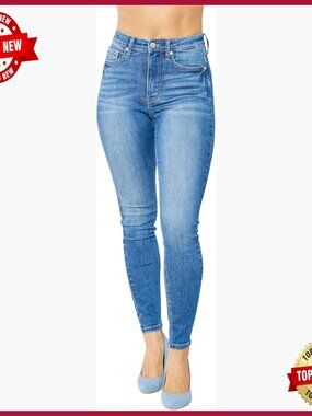 High Waist Tummy Control Skinny Jeans, Stretch Denim, 11" Rise